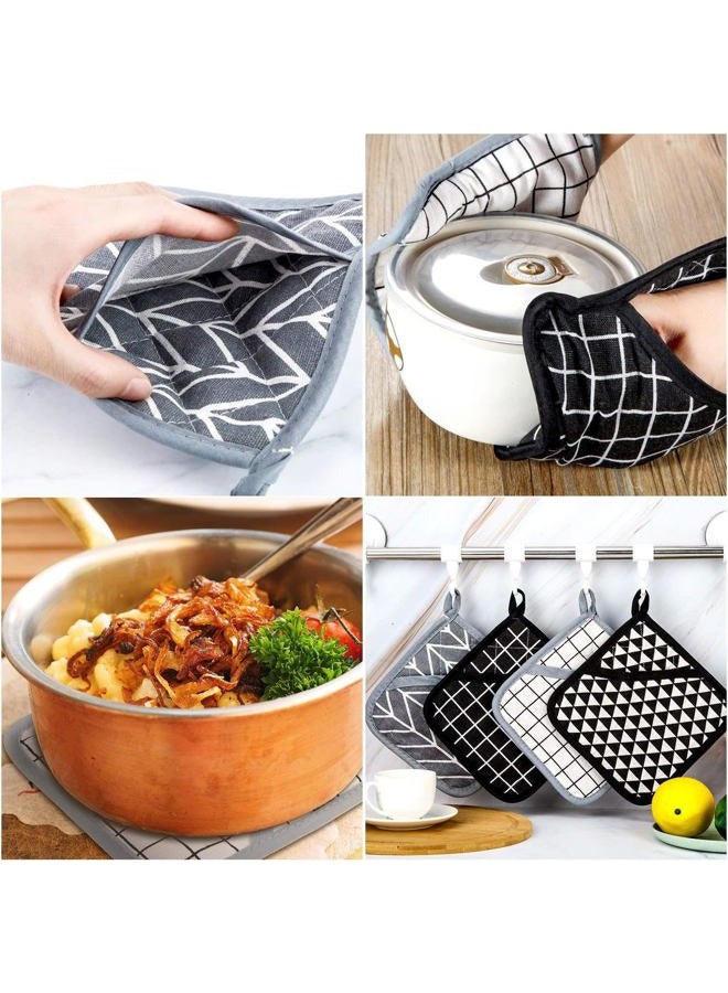 Patelai Large Cotton Pot Holders Oven Mitts Set Heat Resistant Pot Holders Square Pot Holder for Kitchen (4) - Image 2